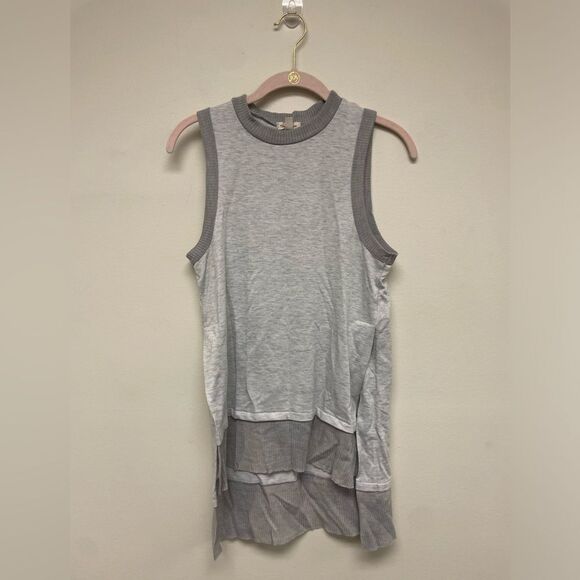 Silence + Noise Kelly Two Tone Grey High Low Tunic Tank Top SZ XS - Picture 2 of 7